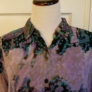 D.D. Designs BoHo Button Down Blouse Size M